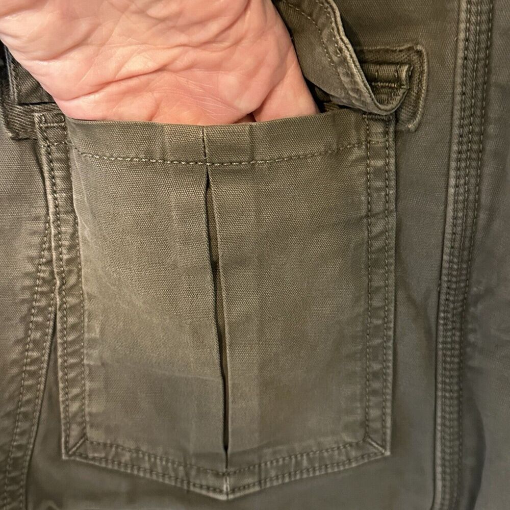LUCKY BRAND Olive Utility Jacket Womens S Zipper & Snap Close Multi-pocket - Picture 9 of 16